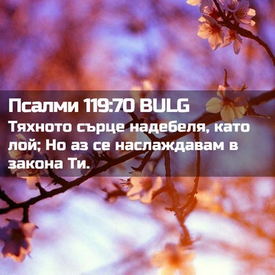 Picture 02 - Псалми 119:70 BULG - Тяхното сърце надебеля, - Bible Verse Picture