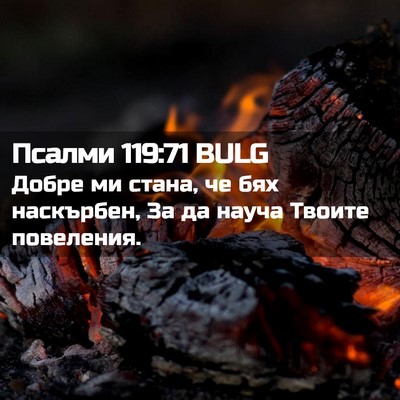 Picture 02 - Псалми 119:71 BULG - Добре ми стана, че бях - Bible Verse Picture