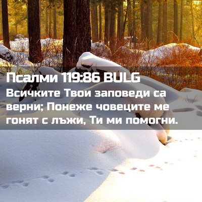 Picture 02 - Псалми 119:86 BULG - Всичките Твои заповеди са - Bible Verse Picture