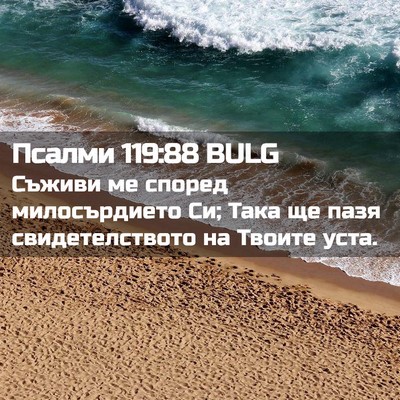 Picture 02 - Псалми 119:88 BULG - Съживи ме според - Bible Verse Picture