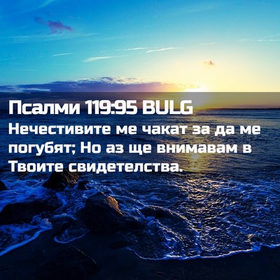 Picture 02 - Псалми 119:95 BULG - Нечестивите ме чакат за да - Bible Verse Picture