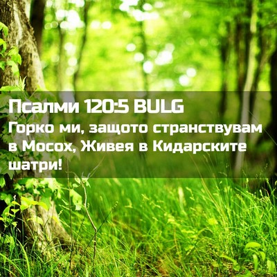 Picture 02 - Псалми 120:5 BULG - Горко ми, защото - Bible Verse Picture
