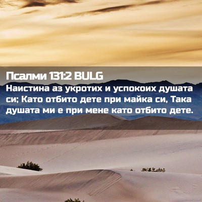 Picture 02 - Псалми 131:2 BULG - Наистина аз укротих и - Bible Verse Picture