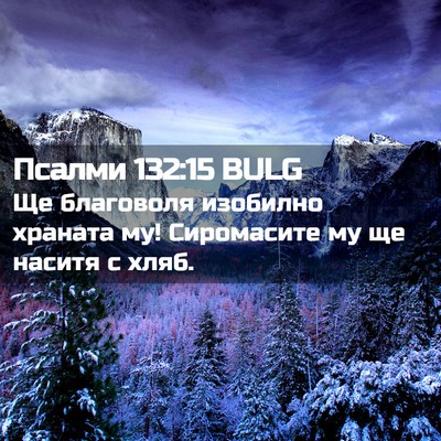 Picture 02 - Псалми 132:15 BULG - Ще благоволя изобилно - Bible Verse Picture