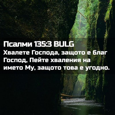 Picture 02 - Псалми 135:3 BULG - Хвалете Господа, защото е - Bible Verse Picture