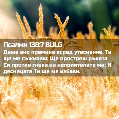 Picture 02 - Псалми 138:7 BULG - Даже ако премина всред - Bible Verse Picture