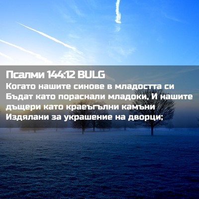 Picture 02 - Псалми 144:12 BULG - Когато нашите синове в - Bible Verse Picture