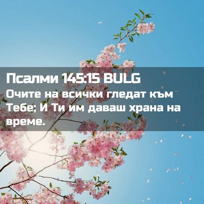 Picture 02 - Псалми 145:15 BULG - Очите на всички гледат към - Bible Verse Picture