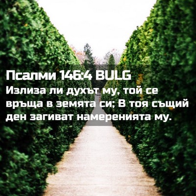 Picture 02 - Псалми 146:4 BULG - Излиза ли духът му, той се - Bible Verse Picture