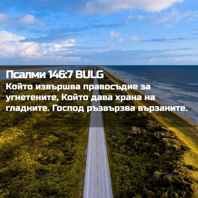 Picture 02 - Псалми 146:7 BULG - Който извършва правосъдие - Bible Verse Picture