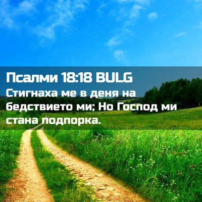 Picture 02 - Псалми 18:18 BULG - Стигнаха ме в деня на - Bible Verse Picture