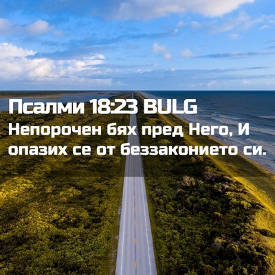 Picture 02 - Псалми 18:23 BULG - Непорочен бях пред Него, И - Bible Verse Picture