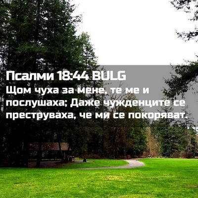 Picture 02 - Псалми 18:44 BULG - Щом чуха за мене, те ме и - Bible Verse Picture