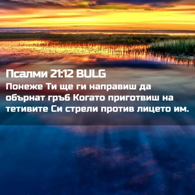 Picture 02 - Псалми 21:12 BULG - Понеже Ти ще ги направиш да - Bible Verse Picture