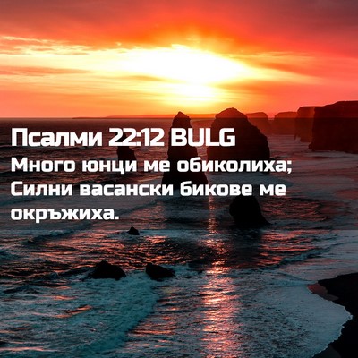 Picture 02 - Псалми 22:12 BULG - Много юнци ме обиколиха; - Bible Verse Picture