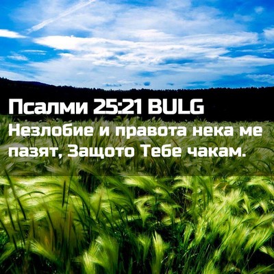 Picture 02 - Псалми 25:21 BULG - Незлобие и правота нека ме - Bible Verse Picture