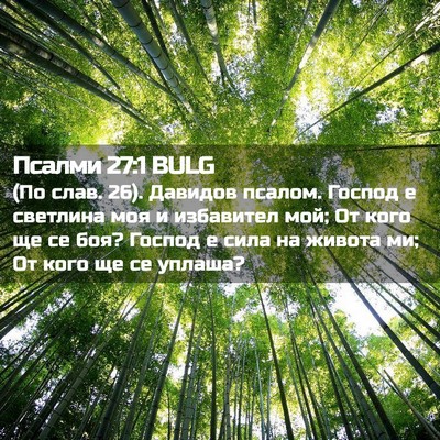 Picture 02 - Псалми 27:1 BULG - (По слав. 26). Давидов псалом. - Bible Verse Picture