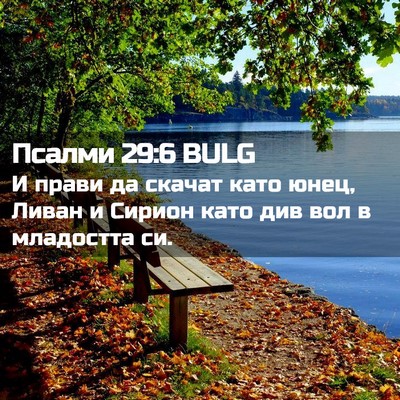 Picture 02 - Псалми 29:6 BULG - И прави да скачат като - Bible Verse Picture