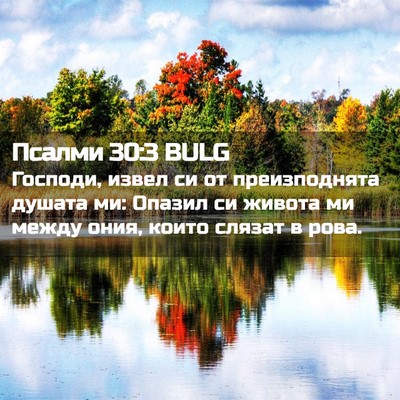Picture 02 - Псалми 30:3 BULG - Господи, извел си от - Bible Verse Picture