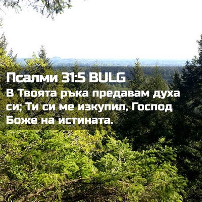 Picture 02 - Псалми 31:5 BULG - В Твоята ръка предавам - Bible Verse Picture