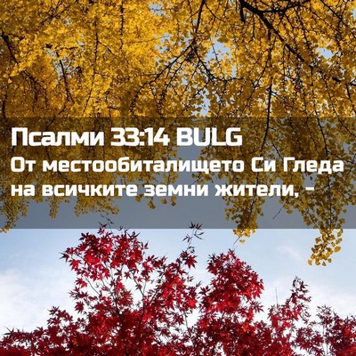 Picture 02 - Псалми 33:14 BULG - От местообиталището Си - Bible Verse Picture