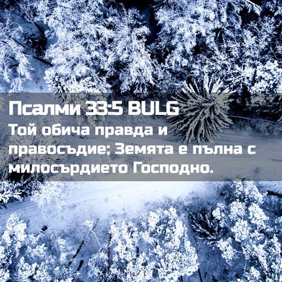 Picture 02 - Псалми 33:5 BULG - Той обича правда и - Bible Verse Picture