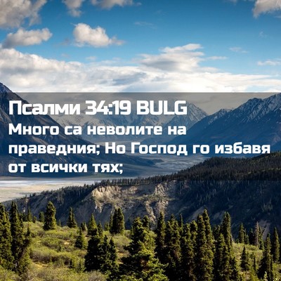 Picture 02 - Псалми 34:19 BULG - Много са неволите на - Bible Verse Picture