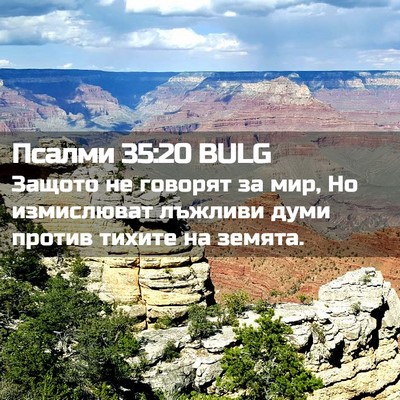 Picture 02 - Псалми 35:20 BULG - Защото не говорят за мир, - Bible Verse Picture