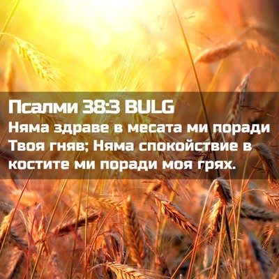 Picture 02 - Псалми 38:3 BULG - Няма здраве в месата ми - Bible Verse Picture