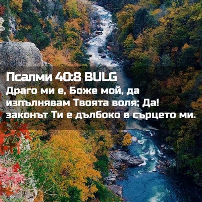Picture 02 - Псалми 40:8 BULG - Драго ми е, Боже мой, да - Bible Verse Picture
