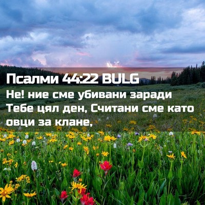 Picture 02 - Псалми 44:22 BULG - Не! ние сме убивани заради - Bible Verse Picture
