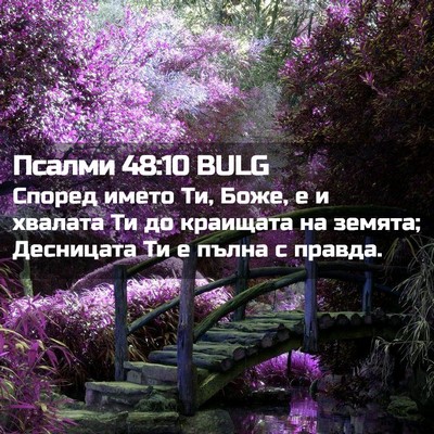 Picture 02 - Псалми 48:10 BULG - Според името Ти, Боже, е и - Bible Verse Picture