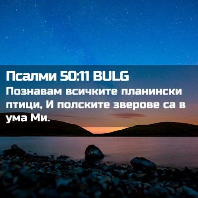 Picture 02 - Псалми 50:11 BULG - Познавам всичките - Bible Verse Picture