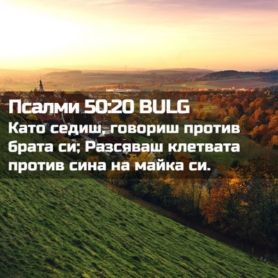 Picture 02 - Псалми 50:20 BULG - Като седиш, говориш против - Bible Verse Picture