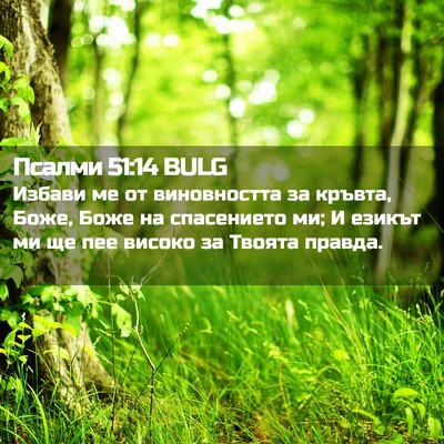 Picture 02 - Псалми 51:14 BULG - Избави ме от виновността - Bible Verse Picture