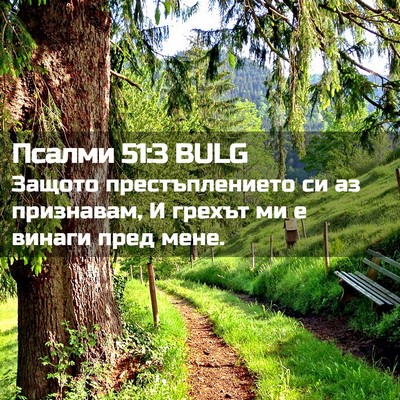 Picture 02 - Псалми 51:3 BULG - Защото престъплението си - Bible Verse Picture