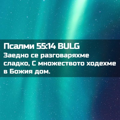 Picture 02 - Псалми 55:14 BULG - Заедно се разговаряхме - Bible Verse Picture