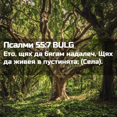 Picture 02 - Псалми 55:7 BULG - Ето, щях да бягам надалеч, - Bible Verse Picture