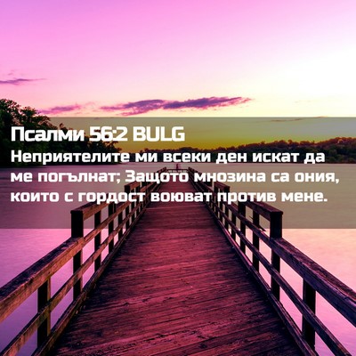 Picture 02 - Псалми 56:2 BULG - Неприятелите ми всеки ден - Bible Verse Picture