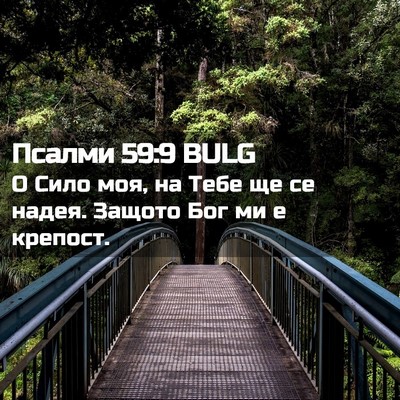 Picture 02 - Псалми 59:9 BULG - О Сило моя, на Тебе ще се - Bible Verse Picture