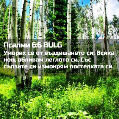 Picture 02 - Псалми 6:6 BULG - Уморих се от въздишането - Bible Verse Picture