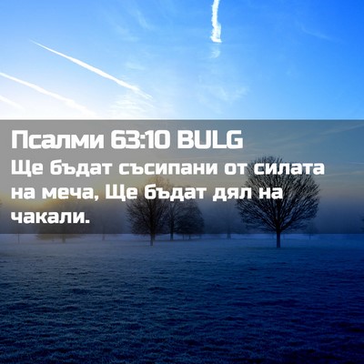 Picture 02 - Псалми 63:10 BULG - Ще бъдат съсипани от - Bible Verse Picture