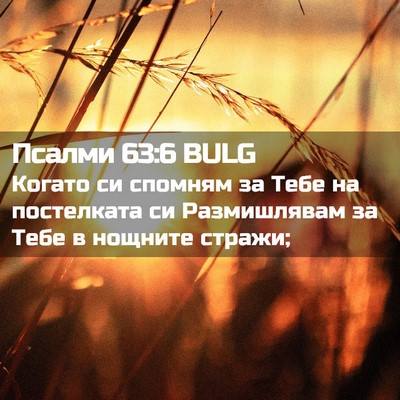 Picture 02 - Псалми 63:6 BULG - Когато си спомням за Тебе - Bible Verse Picture