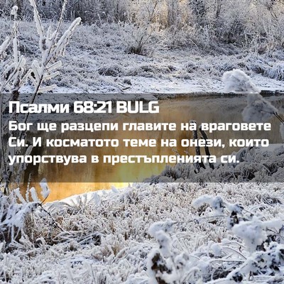 Picture 02 - Псалми 68:21 BULG - Бог ще разцепи главите на - Bible Verse Picture