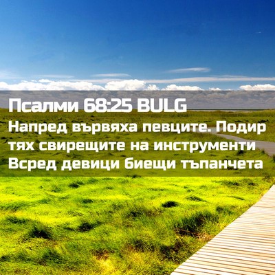 Picture 02 - Псалми 68:25 BULG - Напред вървяха певците. - Bible Verse Picture