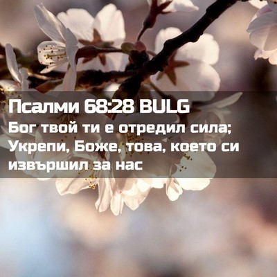 Picture 02 - Псалми 68:28 BULG - Бог твой ти е отредил сила; - Bible Verse Picture