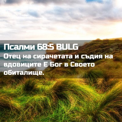 Picture 02 - Псалми 68:5 BULG - Отец на сирачетата и съдия - Bible Verse Picture