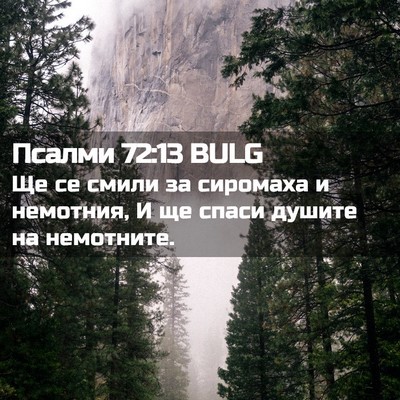 Picture 02 - Псалми 72:13 BULG - Ще се смили за сиромаха и - Bible Verse Picture
