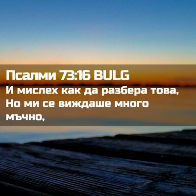 Picture 02 - Псалми 73:16 BULG - И мислех как да разбера - Bible Verse Picture