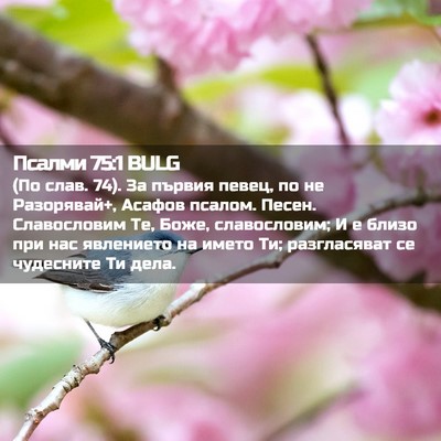 Picture 02 - Псалми 75:1 BULG - (По слав. 74). За първия - Bible Verse Picture